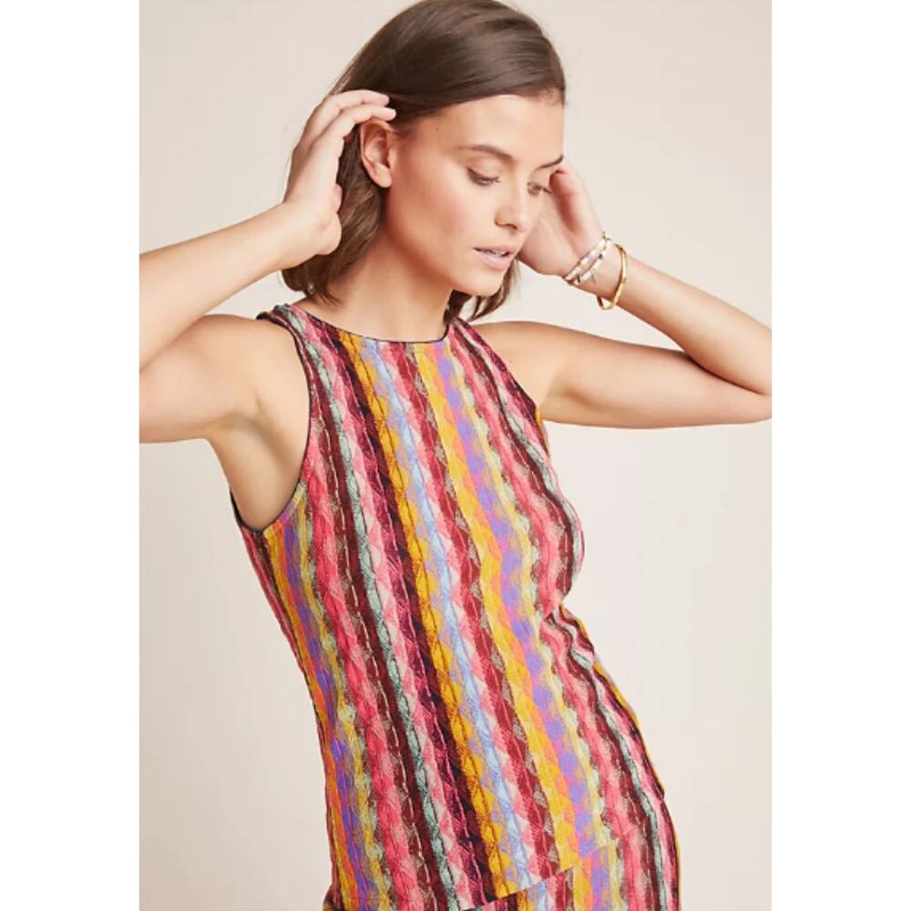 Aldomartins Anthropologie Women's Marbella Knit Tank Top M Nouveau Stripe - Picture 2 of 10